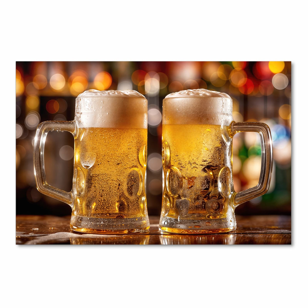 UV-beständiger Teppich für die Küche mit Motiv Zwei Bierkrüge in Frontansicht