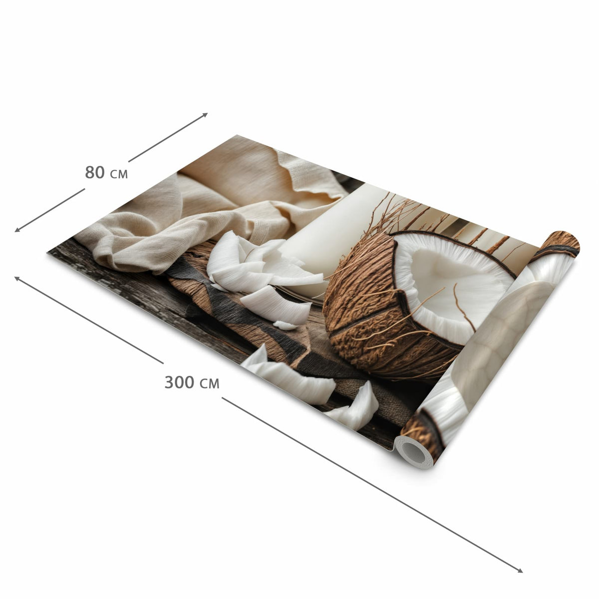Küchenläufer mit Motiv Kokosnusslmahlzeit in der Grösse 80x280 cm für Ordnung & Übersicht