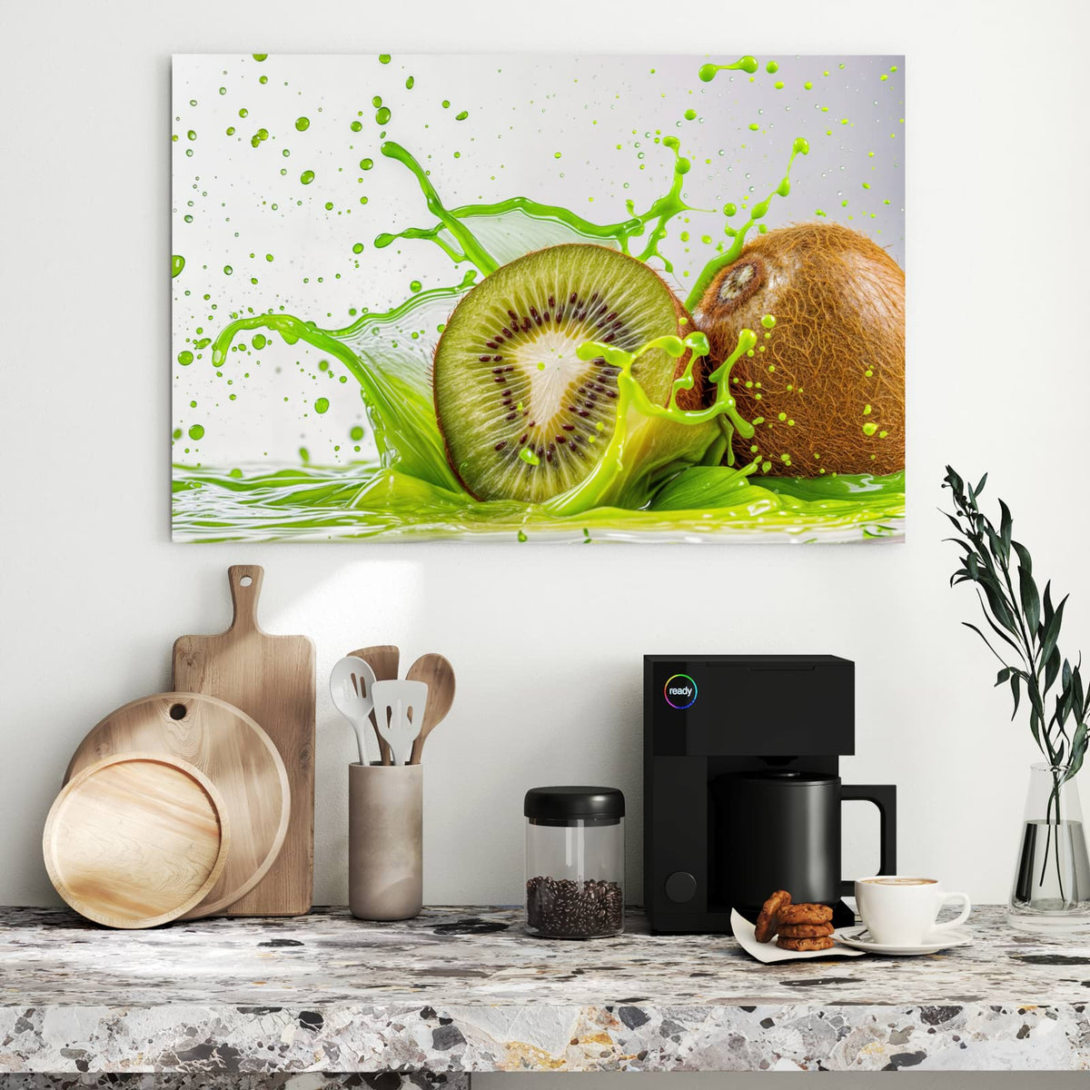 Metall Magnettafel - Kiwi im Saftspritzer – Kiwi im grünen Spritzer