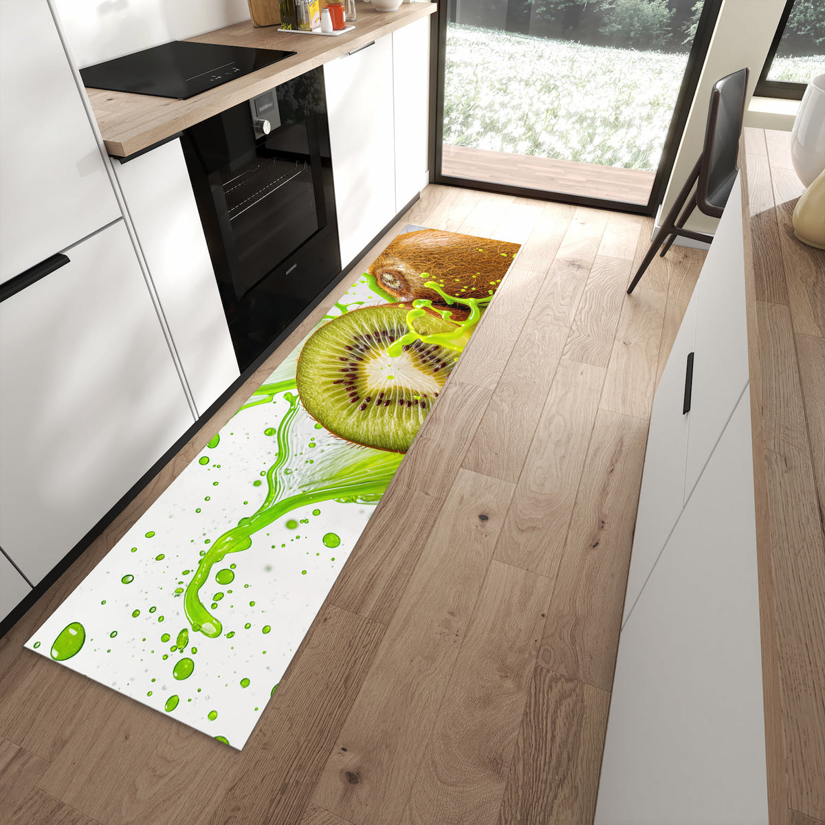 Küchenläufer - Kiwi im Saftspritzer – Kiwi im grünen Spritzer