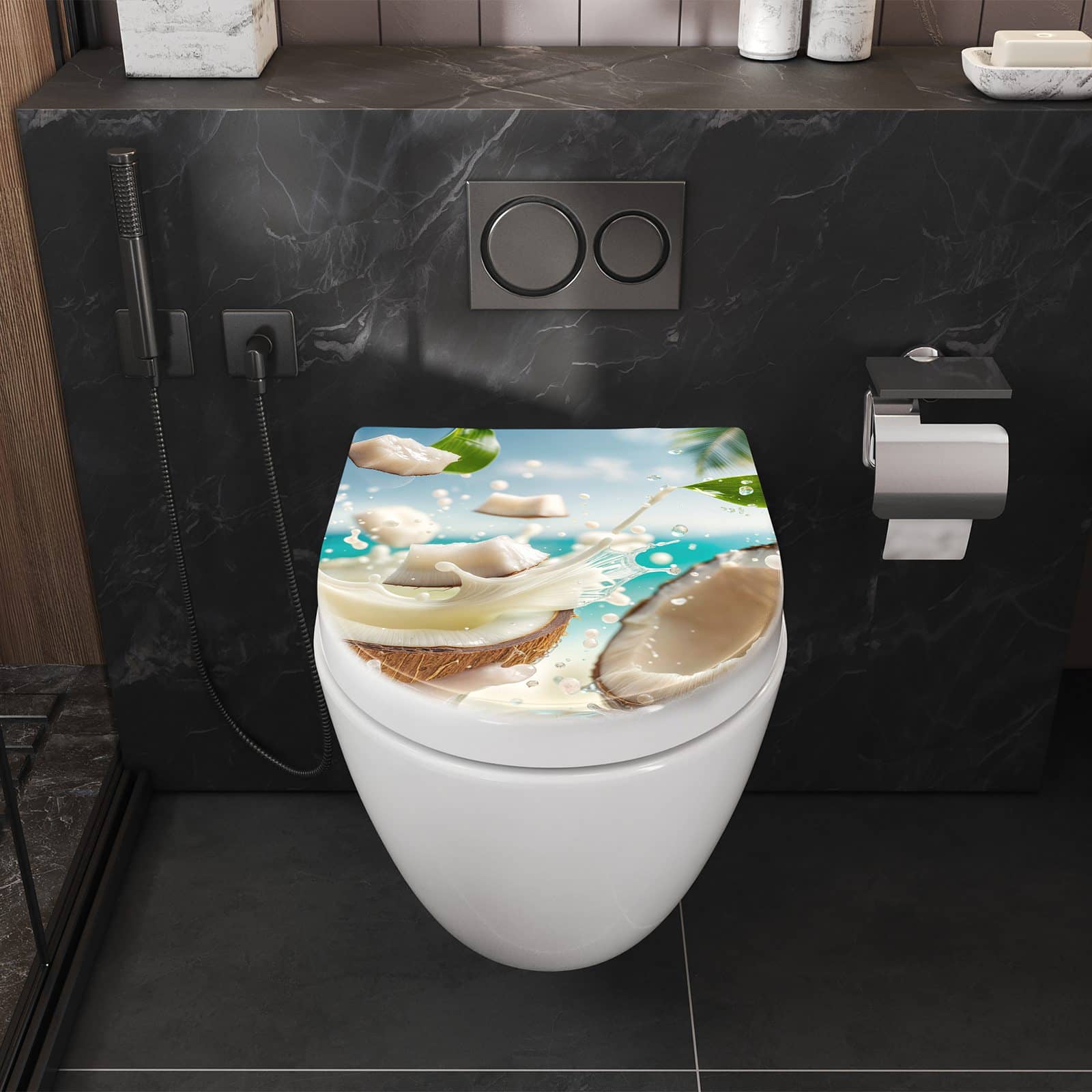 WC-Sitz mit Absenkautomatik Kokosnuss Splash