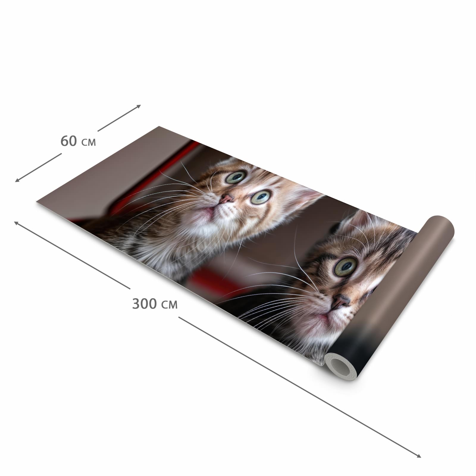 Bodenschonender Küchenteppich mit Motiv Katzen im Koffer in der Grösse 80x200 cm