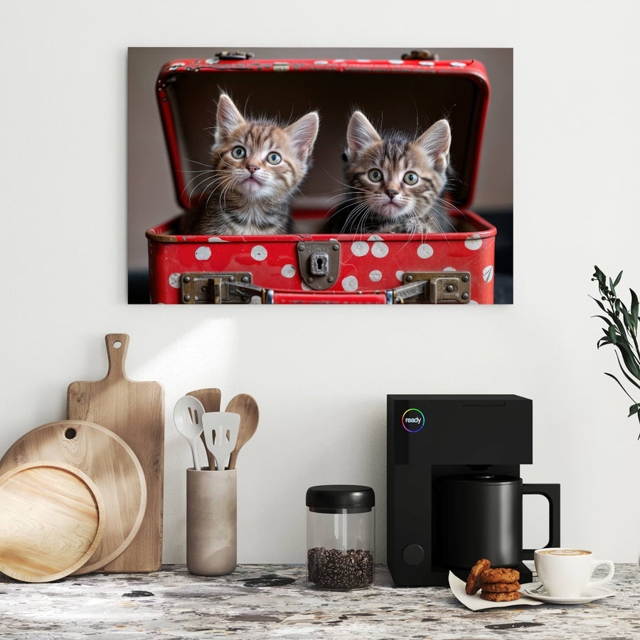 Maße Metall Magnettafel - Katzen im Koffer