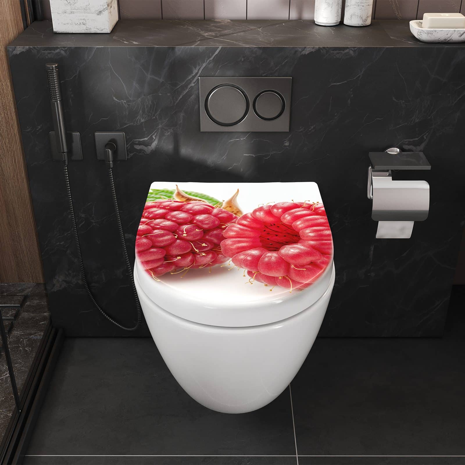 WC-Sitz mit Absenkautomatik Himbeerenblatt