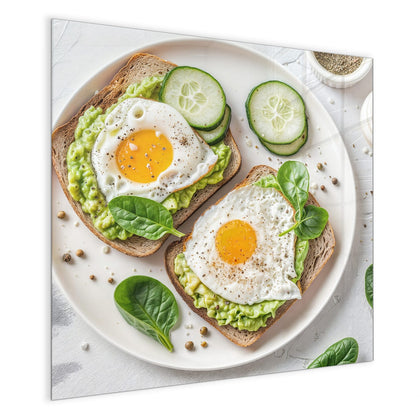 Magnettafel mit dem Motiv Brot und Avocado