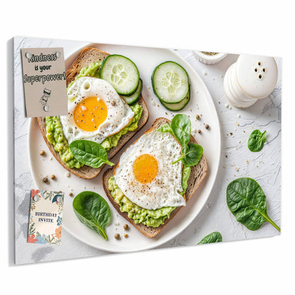 Metall Magnettafel mit dem Motiv Brot und Avocado