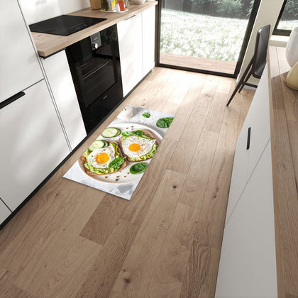 Küchenteppich mit dem Motiv Brot und Avocado