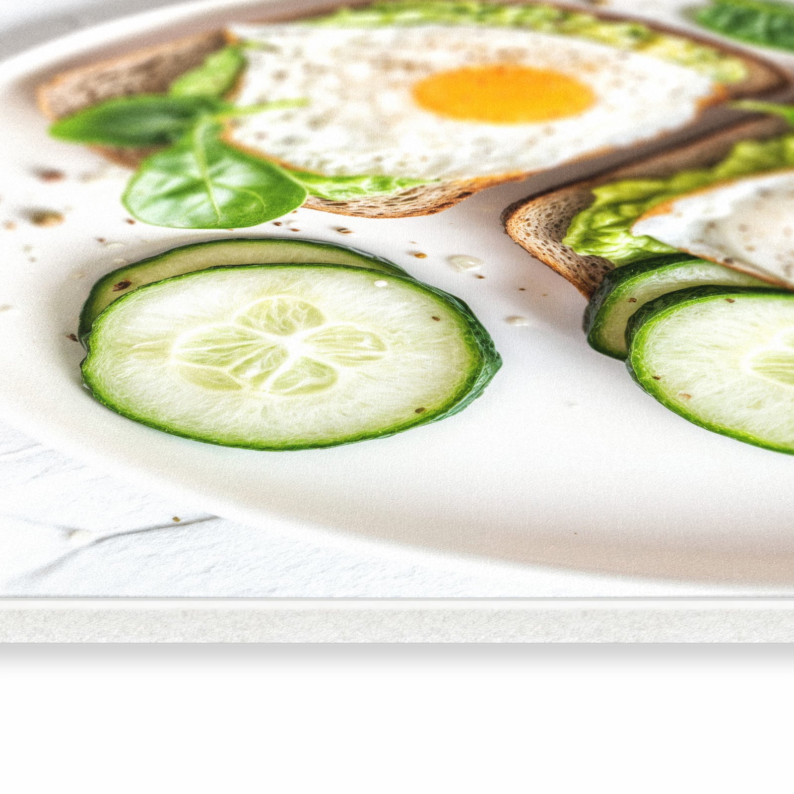 Rutschfester Küchenteppich mit Motiv Brot und Avocado in seitlicher Ansicht