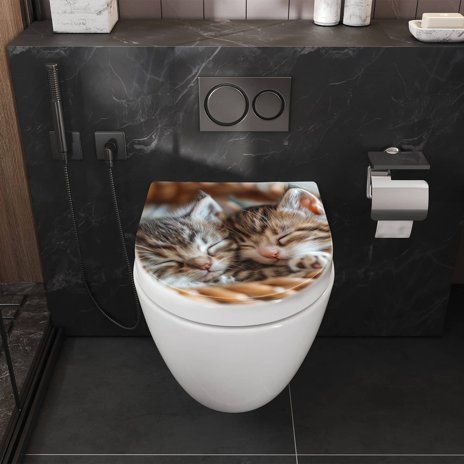 WC-Sitz mit Absenkautomatik Kätzchen von Schlafende