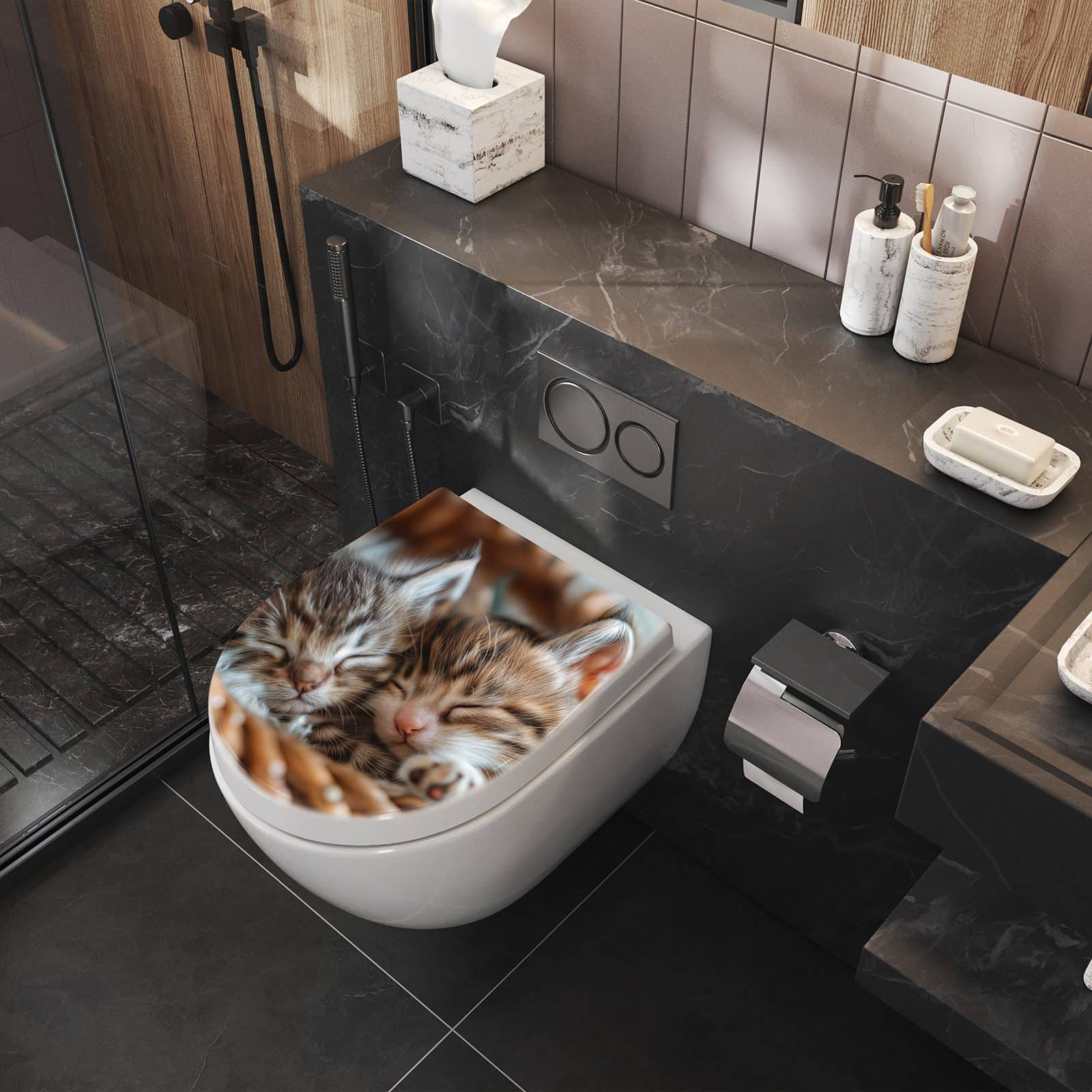 WC-Sitz mit Absenkautomatik Kätzchen von Schlafende