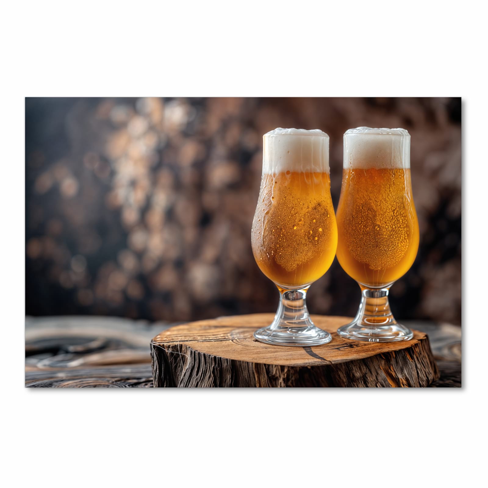 Schmutzabweisender Küchenvorleger mit Motiv Bier auf Holz in Frontansicht