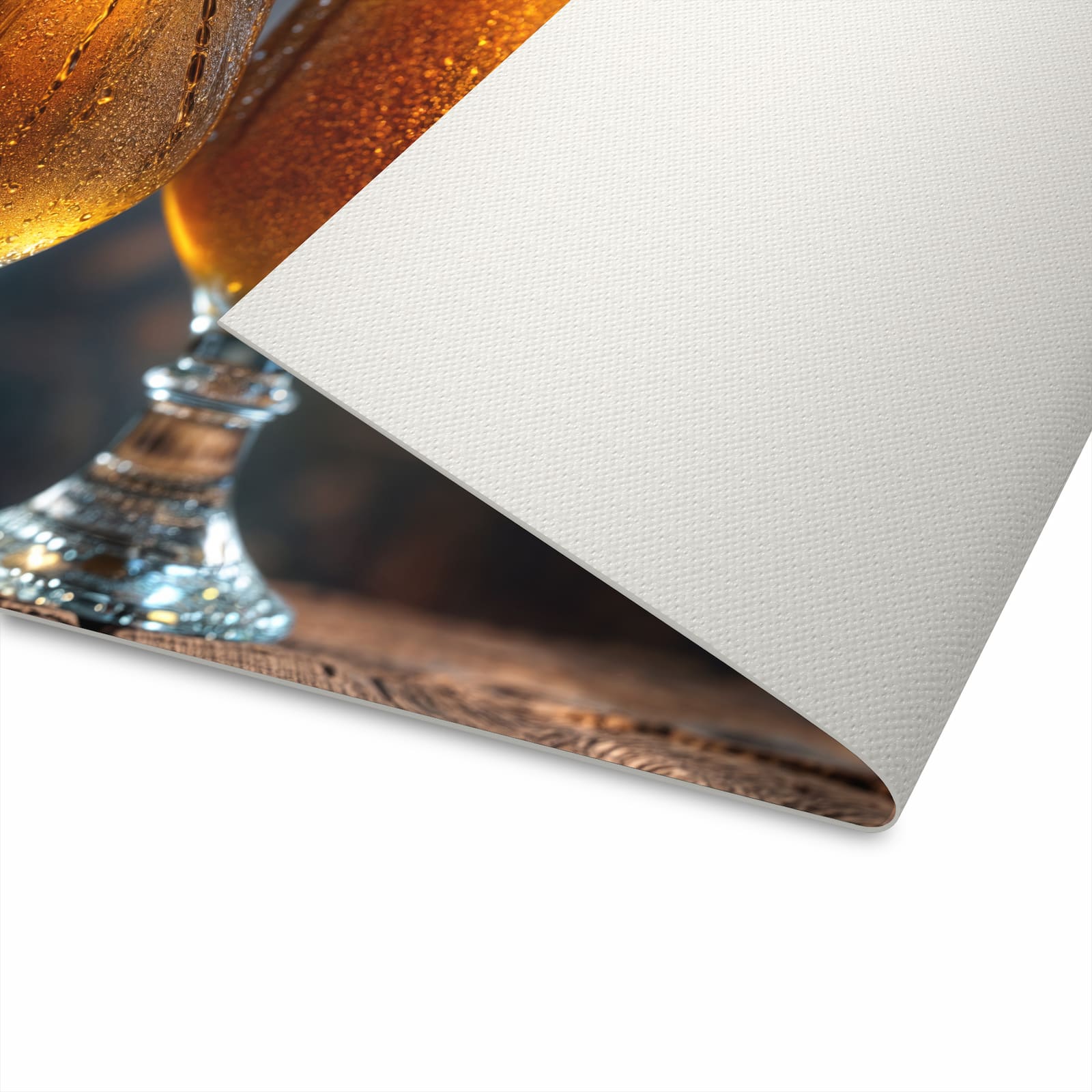 Rutschfester Küchenläufer mit Motiv Zwei Biergläser Holz für sicheren Stand in der Küche