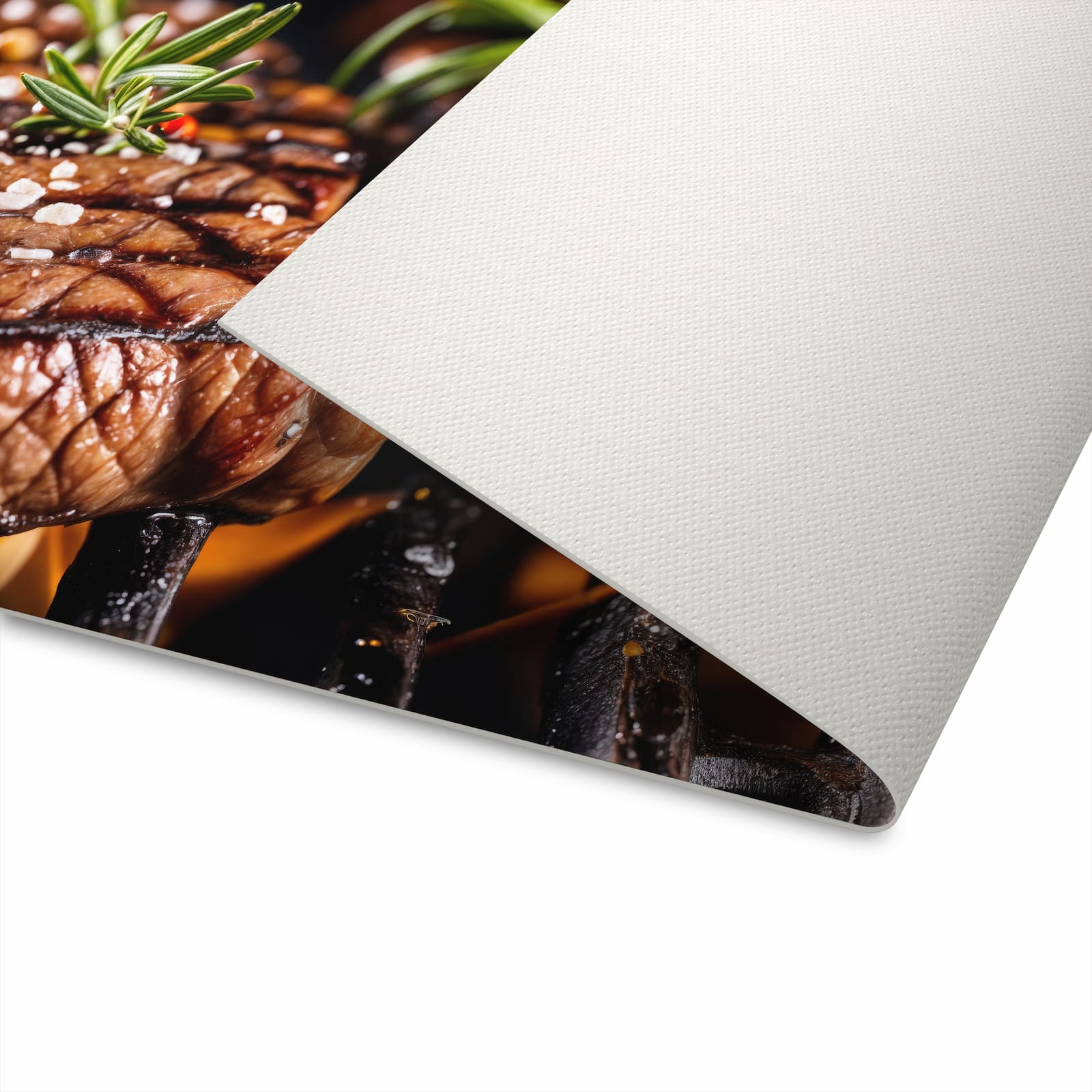 Langlebiger Küchenläufer mit Motiv Gegrillte Steaks für die Unterseite
