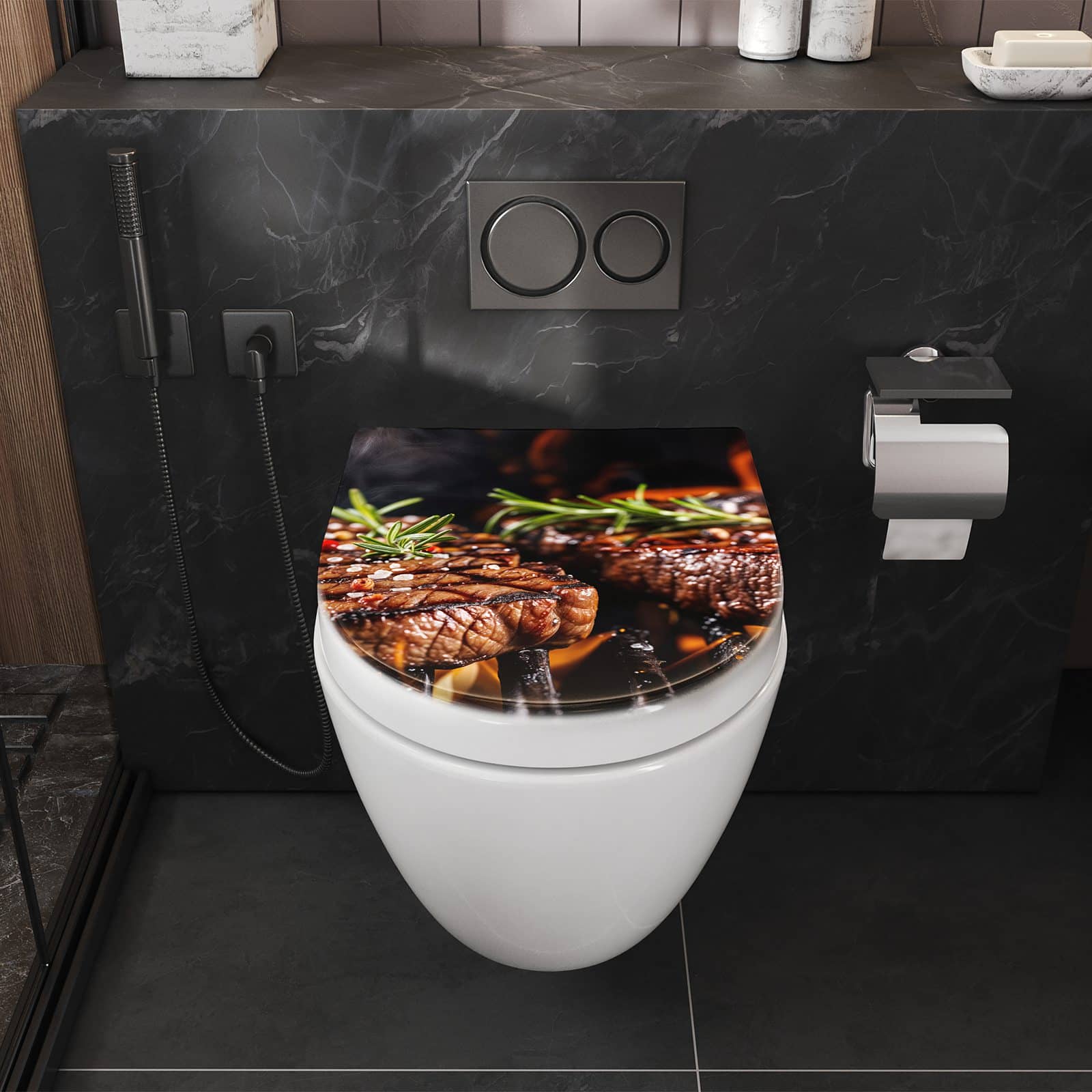 WC-Sitz mit Absenkautomatik Gegrillte Steaks