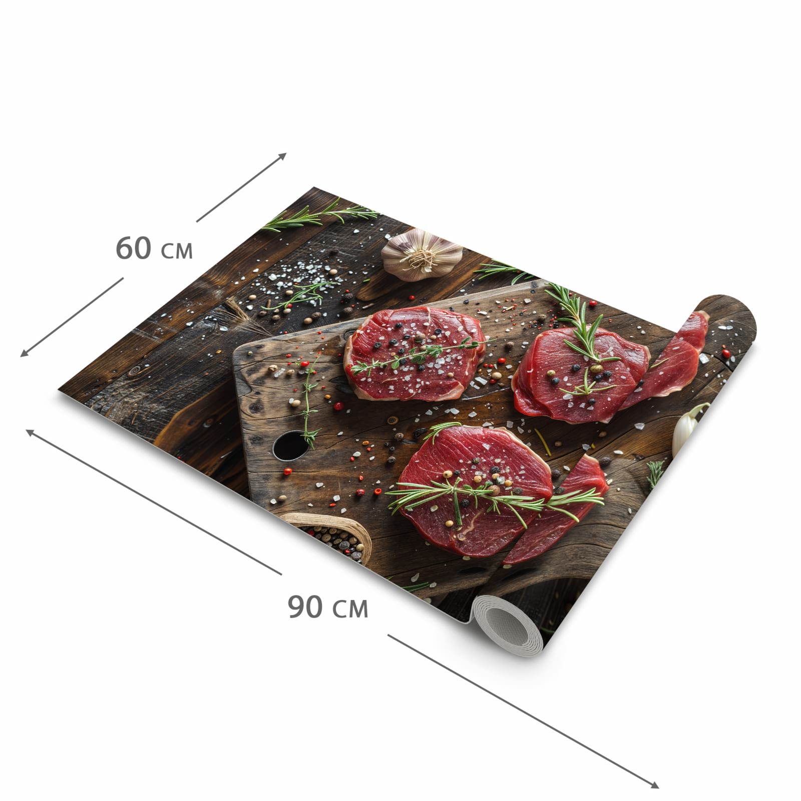 Hygienischer rutschfester Läufer mit Motiv Frische Gewürze in der Grösse 60x270 cm