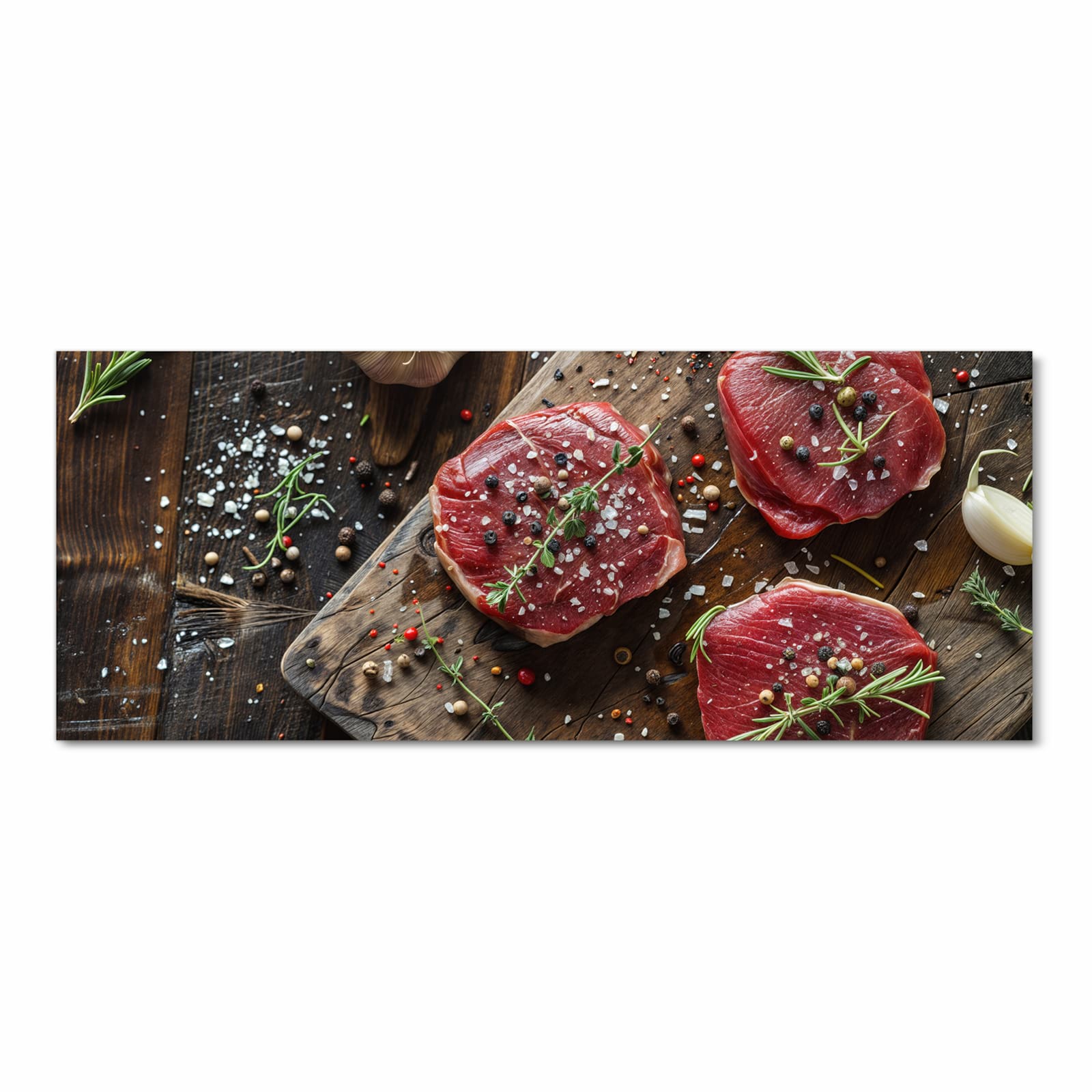 Farbbeständiger Bodenläufer mit Motiv Frische Gewürze in Frontansicht