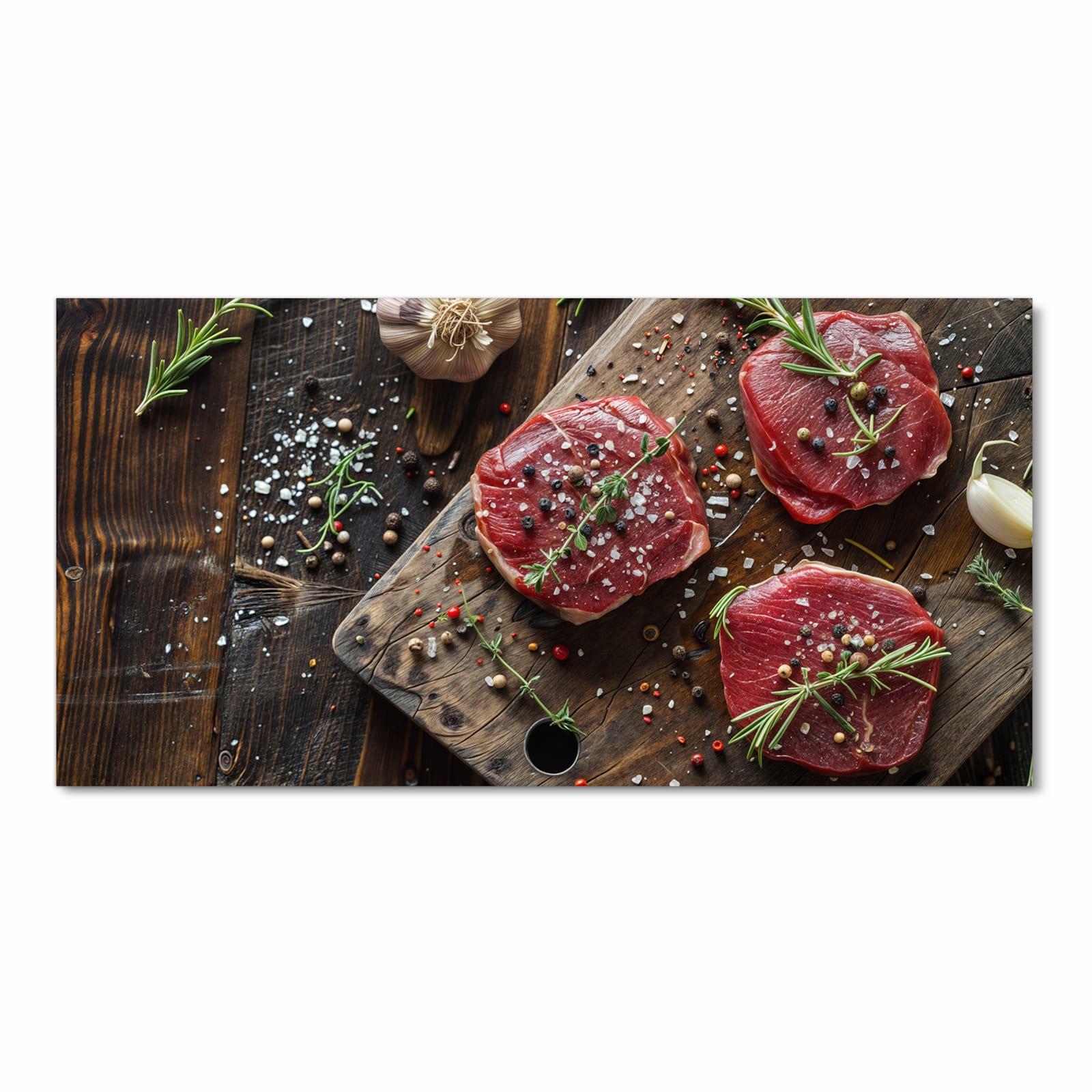 Bodenschonender rutschfester Küchenteppich mit Motiv Frische Gewürze in Frontansicht