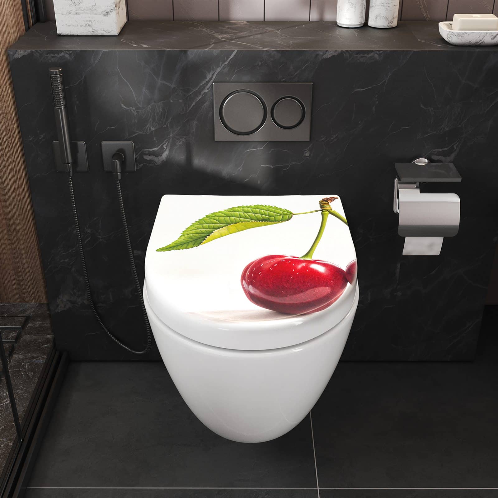WC-Sitz mit Absenkautomatik Kirschen Duo