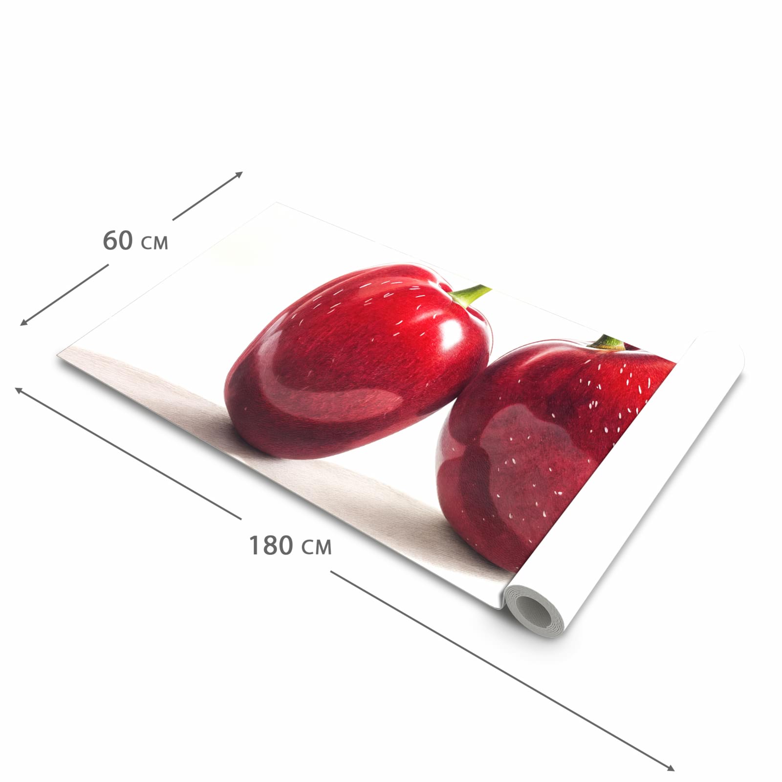 Küchenteppich mit Motiv Kirschen Duo in der Grösse 60x270 cm für sichere Aufbewahrung
