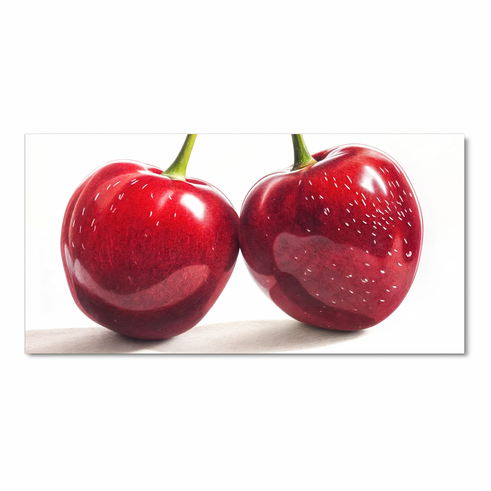 Rutschfester Teppichläufer für die Küche mit Motiv Kirschen Duo in Frontansicht