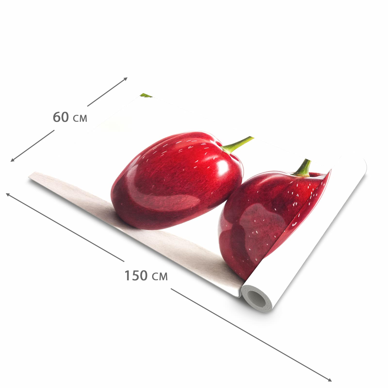 Formstabiler Küchenteppich mit Motiv Kirschen Duo in der Grösse 60x270 cm