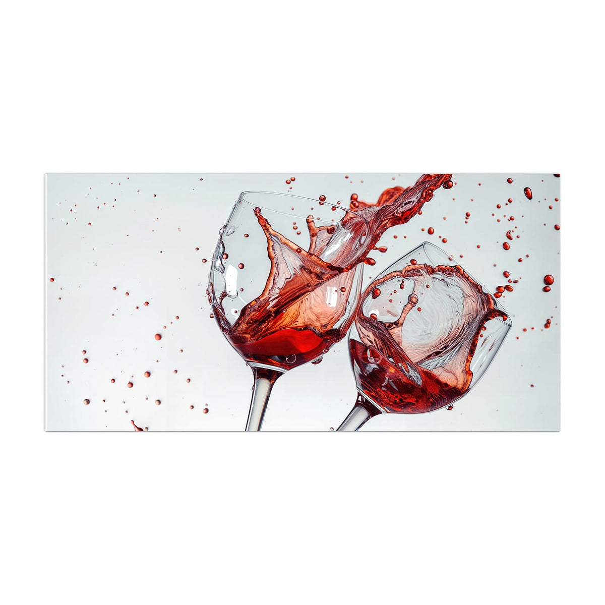 Küchenrückwand aus Glas Spritzender Rotwein im Hochformat, Motiv bildfüllend von vorn