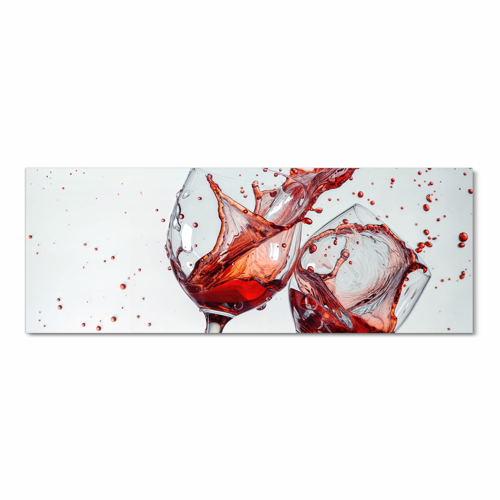 Komfortabler Küchenläufer mit Motiv Weinkelchplätschern in Frontansicht für die Küche