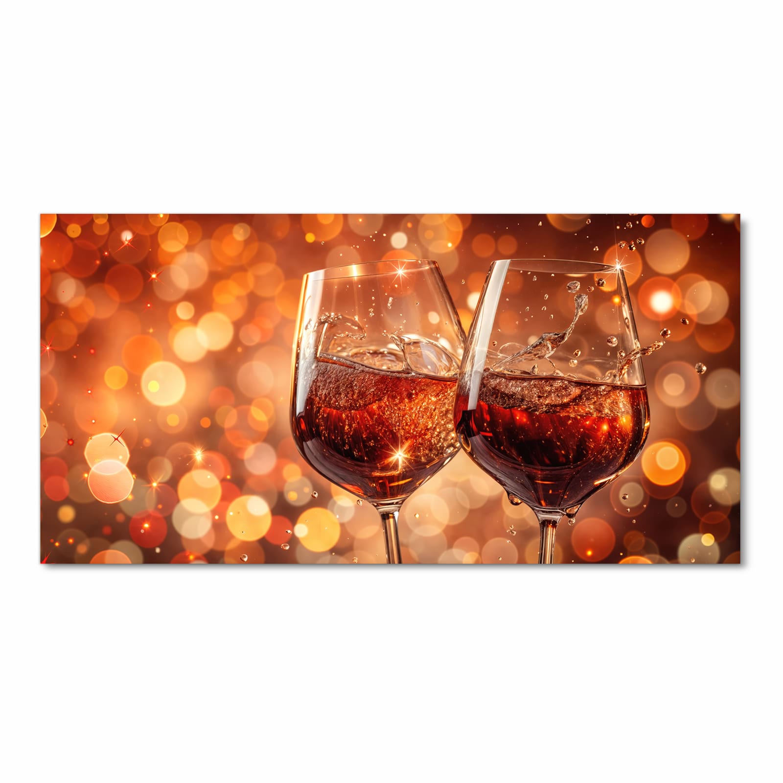 Langlebiger Küchenläufer mit Motiv Weingläser Festlich in Frontansicht für moderne Küchen