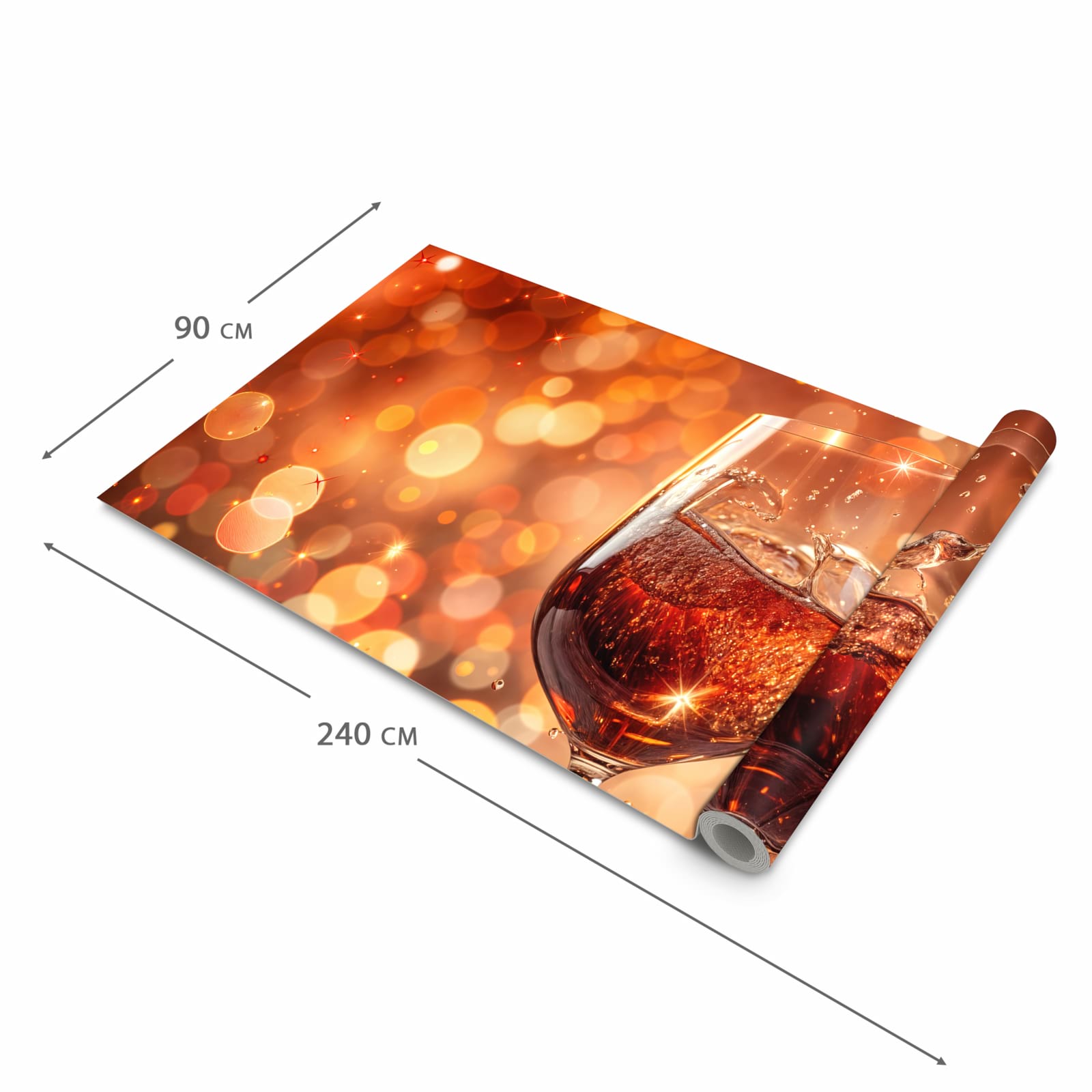 Pflegeleichter waschbarer Küchenläufer mit Motiv Weingläser Festlich in der Größe 60x240 cm