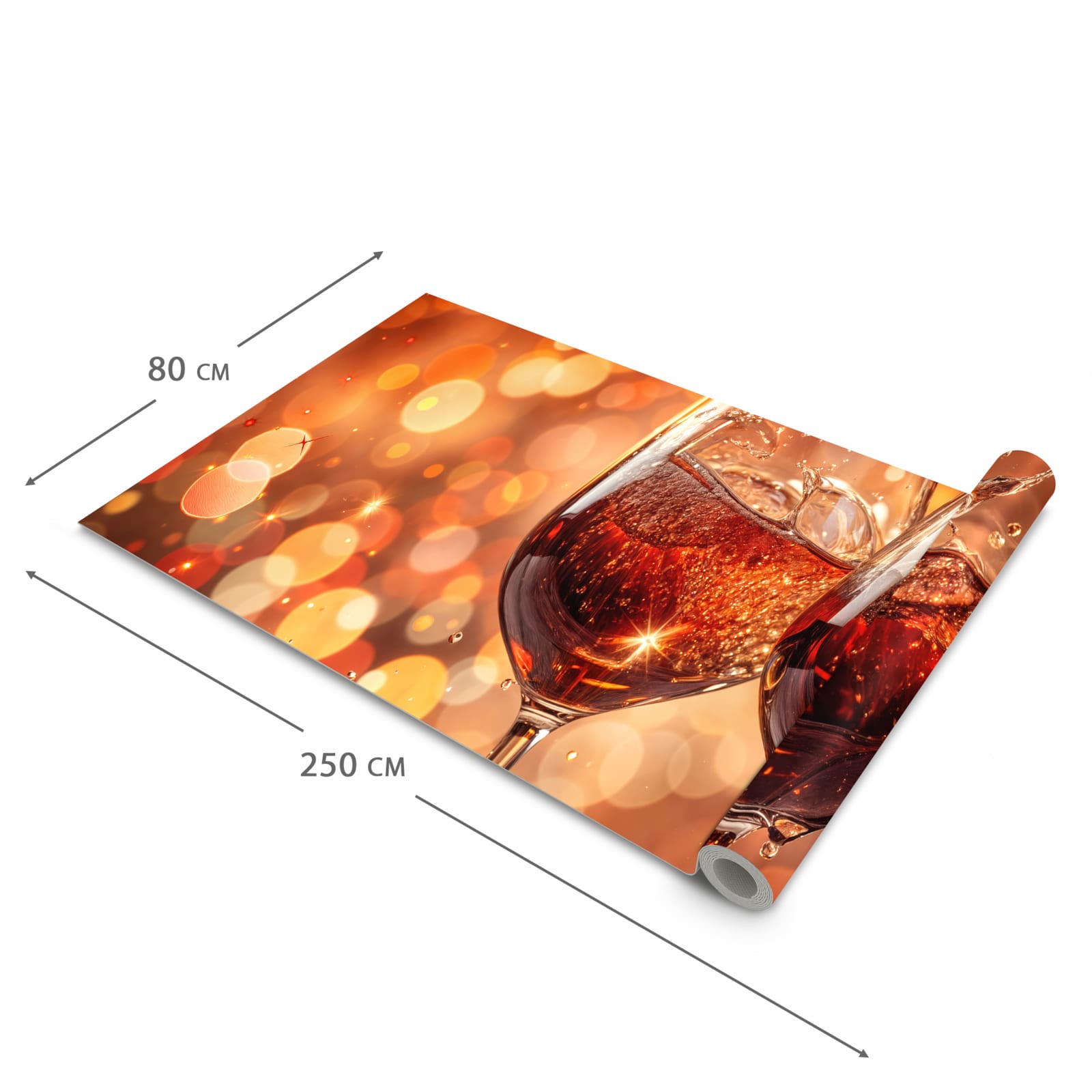 Schmutzabweisender rutschfester Küchenteppich mit Motiv Weingläser Festlich in der Größe 60x240 cm