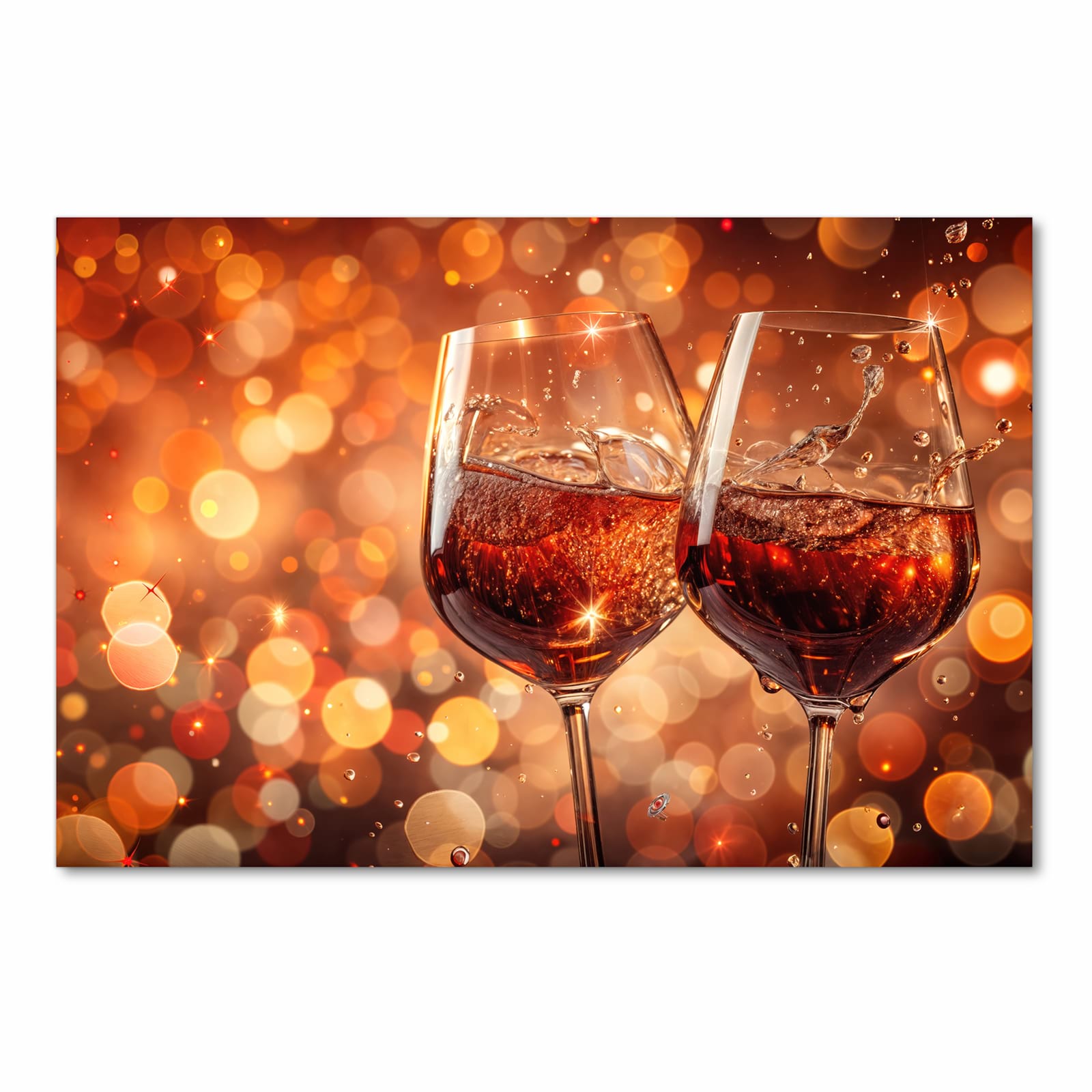 Farbbeständiger Küchenteppich mit Motiv Weingläser Festlich in Frontansicht