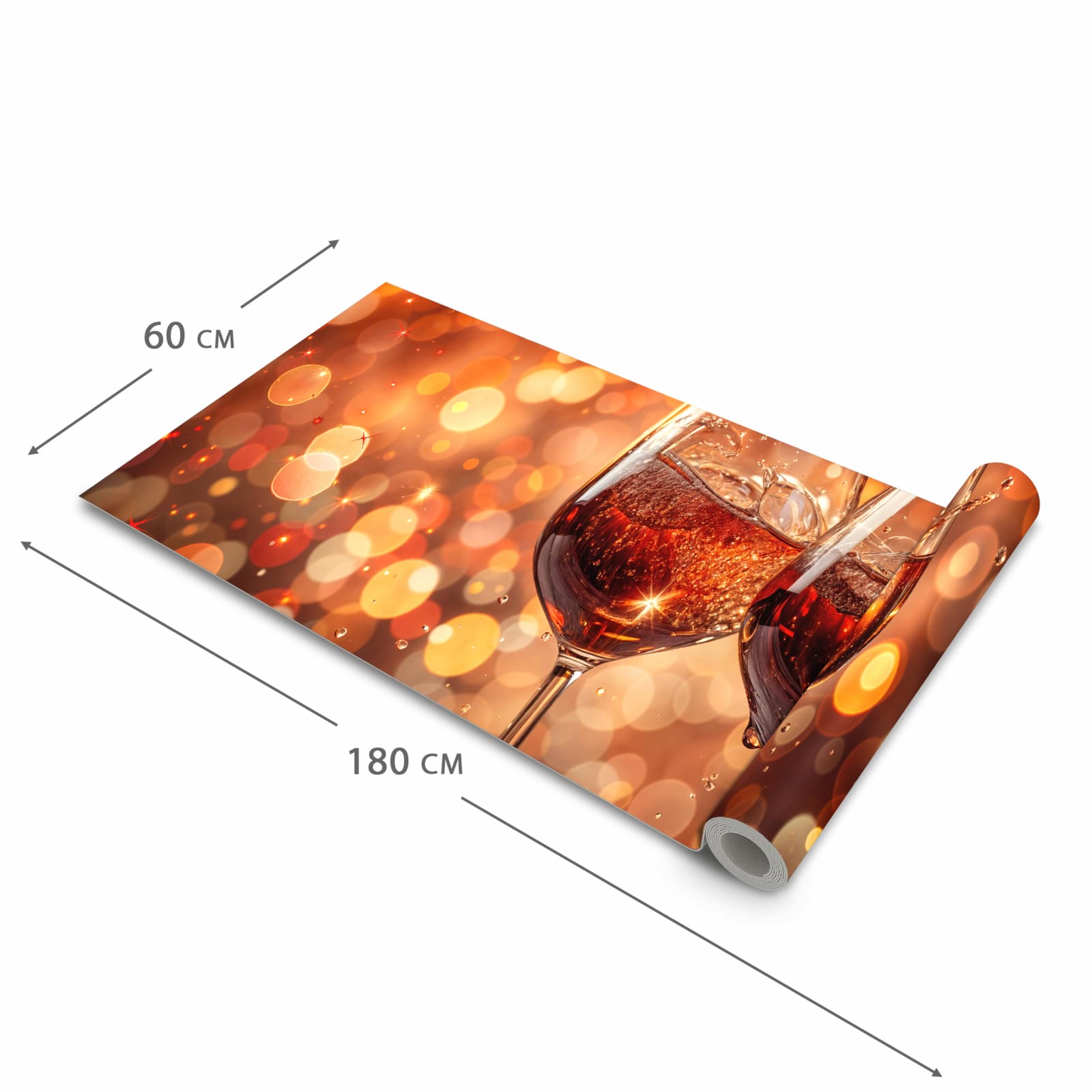 Geräuschdämpfender Küchenteppich mit Motiv Weingläser Festlich in der Größe 60x240 cm