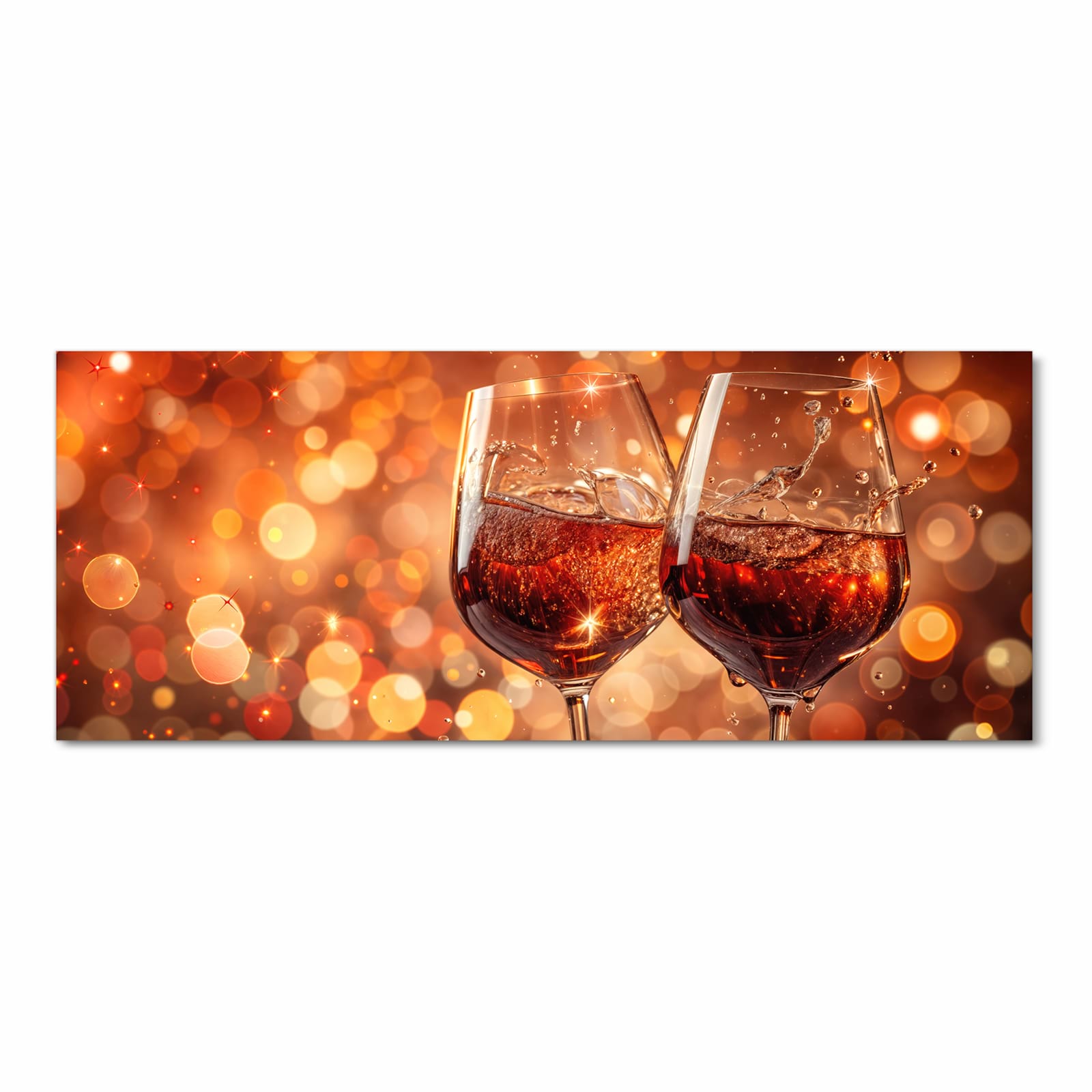 Rutschfester Küchenläufer nach Maß mit Motiv Weingläser Festlich in Frontansicht