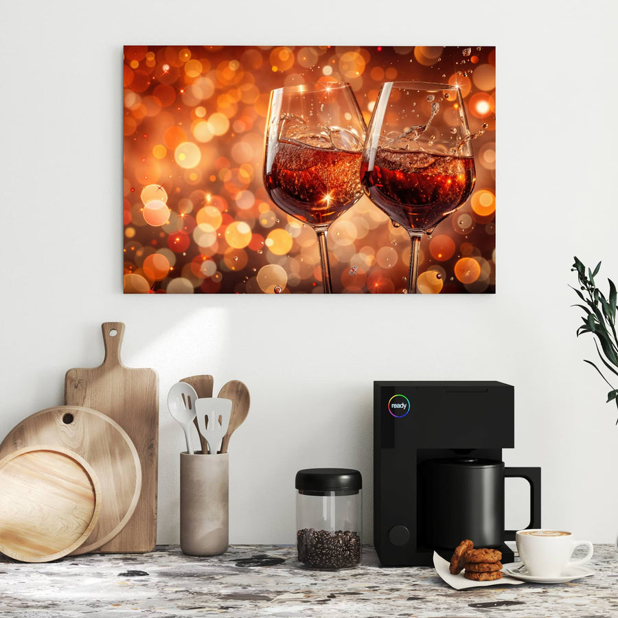 Maße Metall Magnettafel - Festliche Weingläser