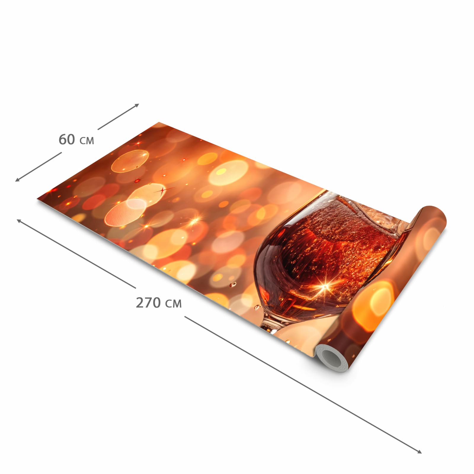 UV-beständiger Küchenteppich mit Motiv Weingläser Festlich in der Größe 60x240 cm