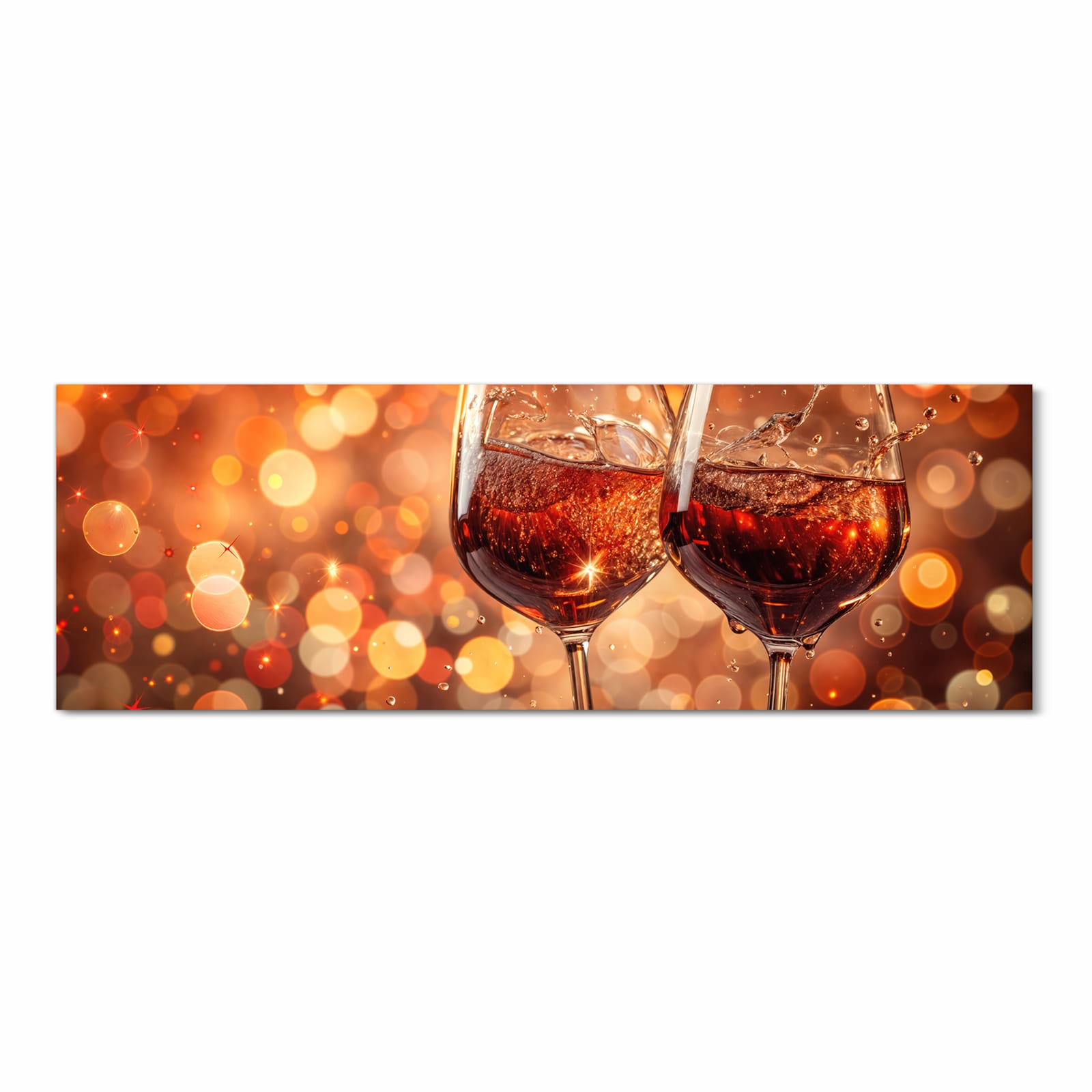 Feuchtigkeitsresistenter Küchenläufer mit Motiv Weingläser Festlich in Frontansicht zum Waschen