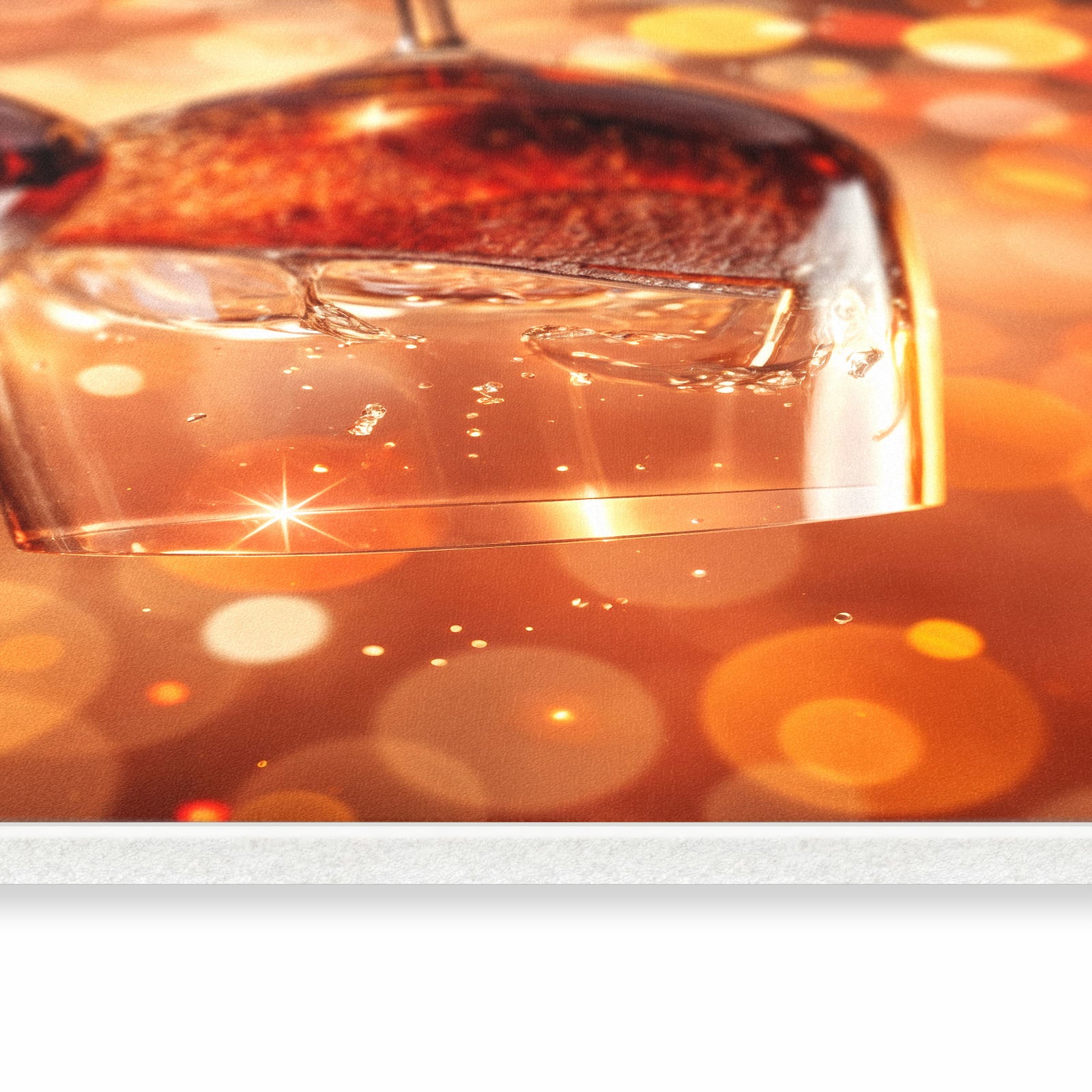 Wasserabweisender dünner Teppich mit Motiv Weingläser Festlich in seitlicher Ansicht