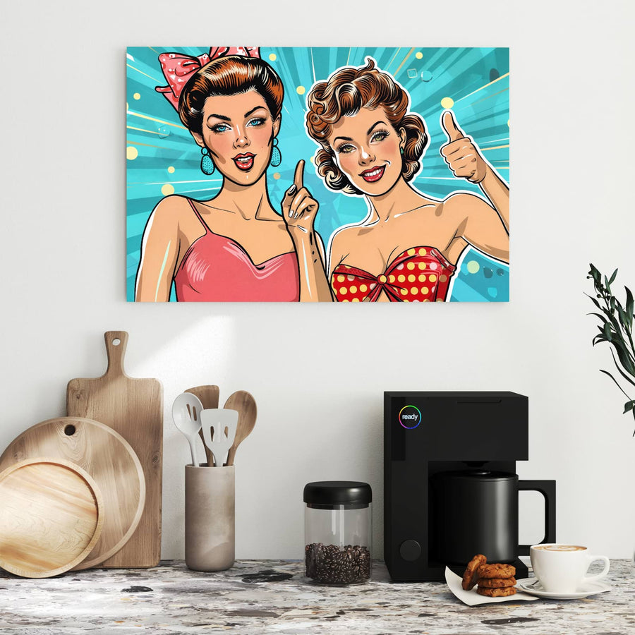 Maße Metall Magnettafel - Retro Freundinnen