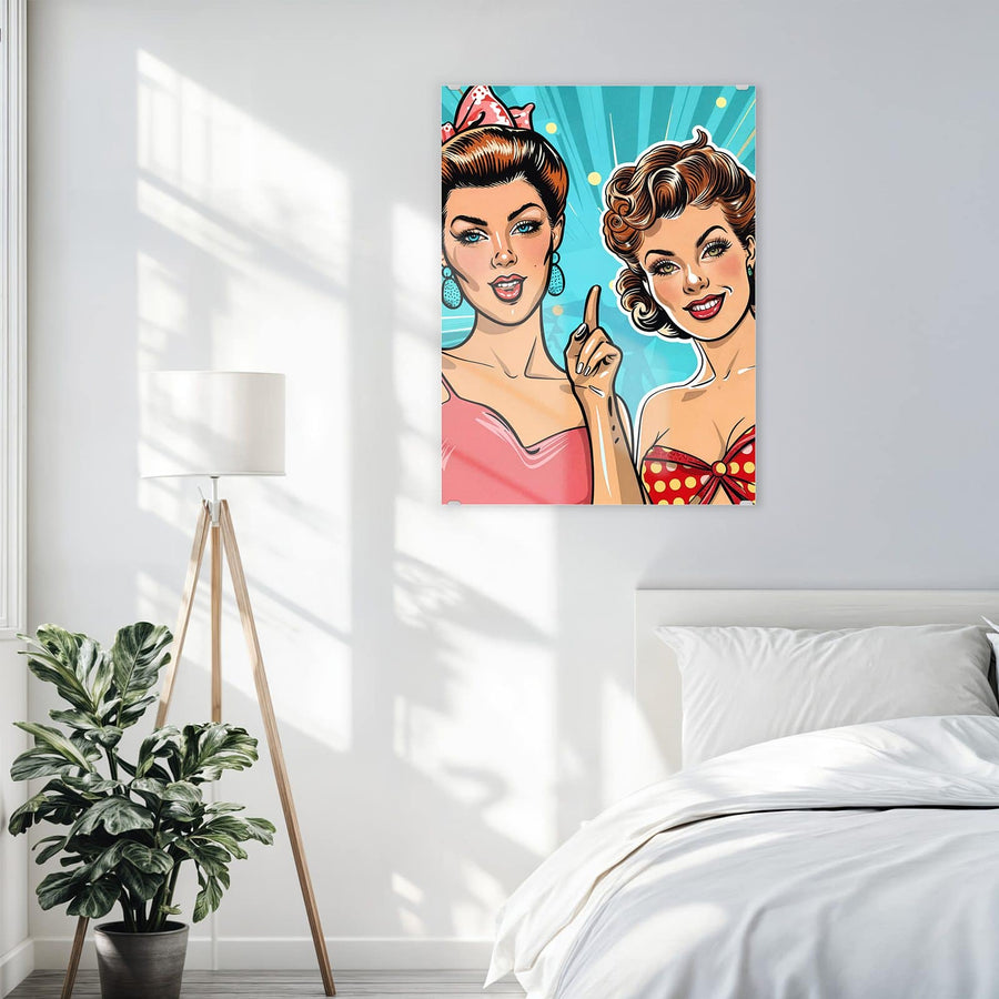Maße Wandbild - Retro Freundinnen - Hochformat