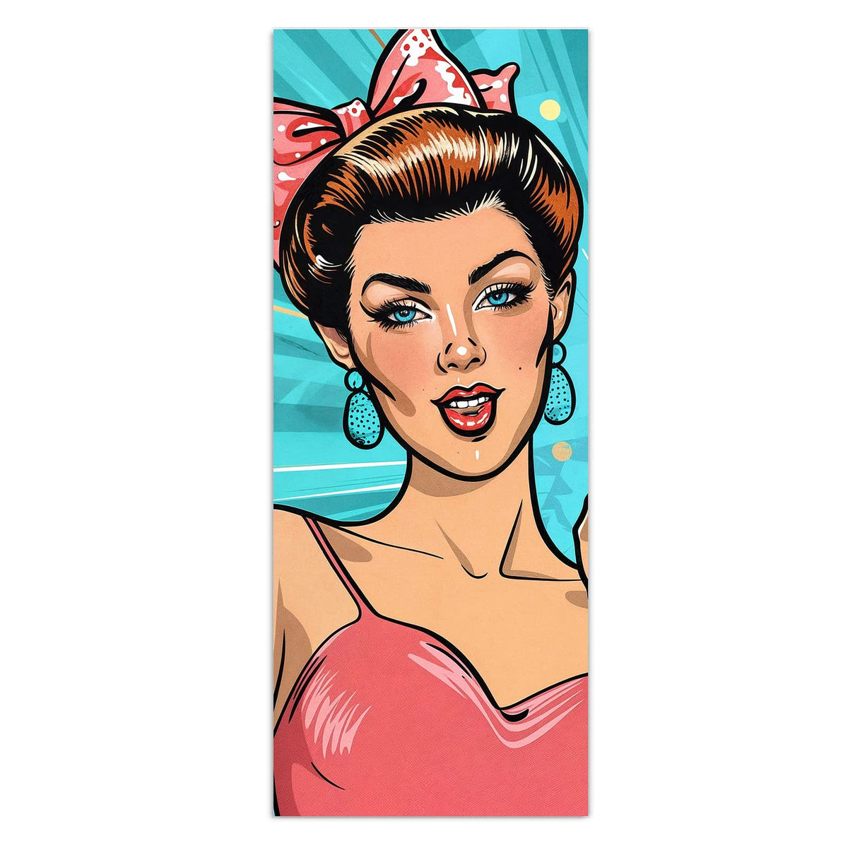 Wandbild - Retro Freundinnen - Hochformat – Zwei Pop-Art-Frauen mit Retro-Frisuren