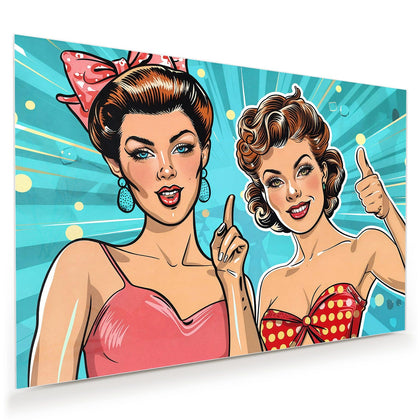 Wandbild mit dem Motiv Retro Freundinnen