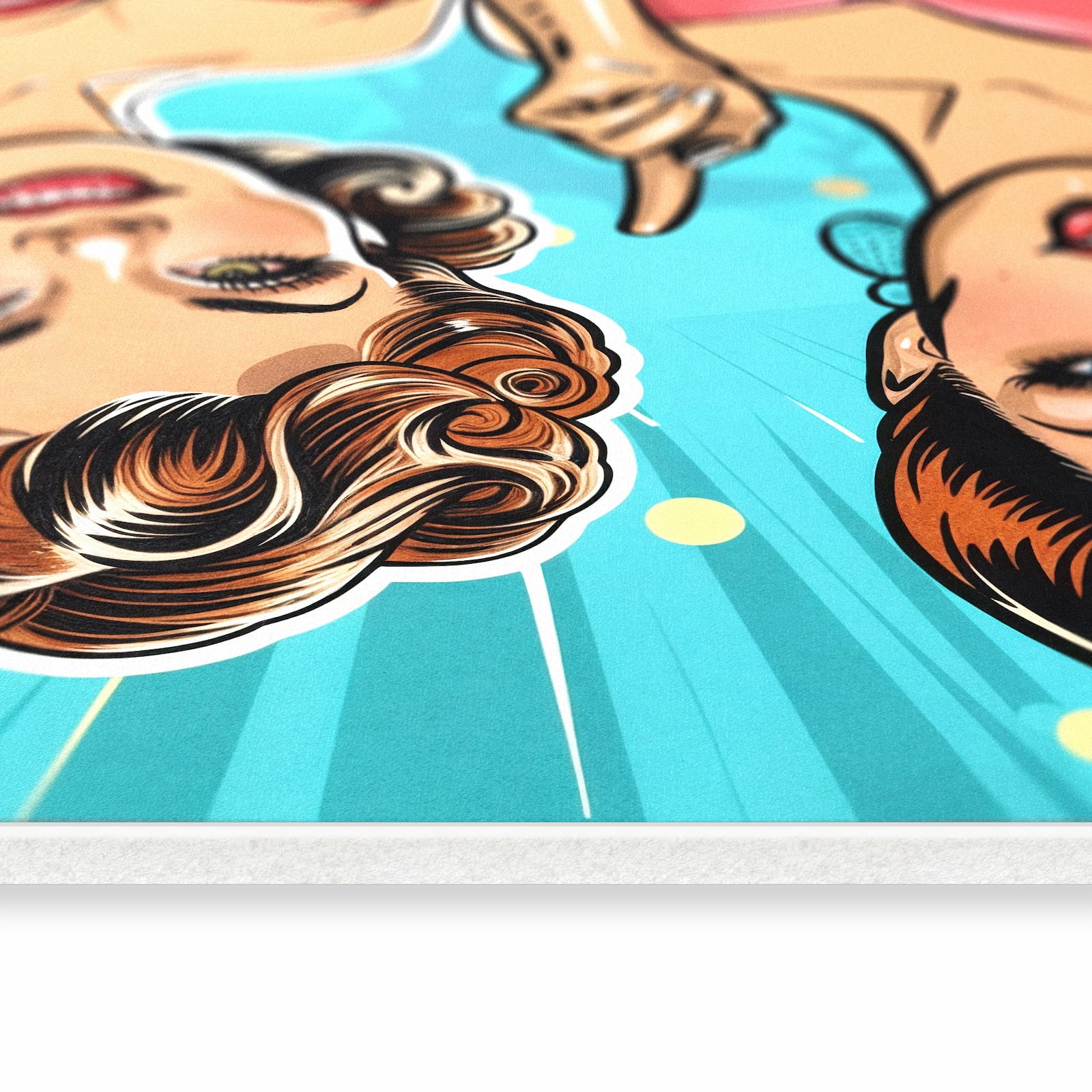 Rutschfester Läufer mit Motiv Retro Frauen Illustration in seitlicher Ansicht für Trittkomfort