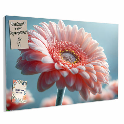 Metall Magnettafel mit dem Motiv Rosa Gerbera