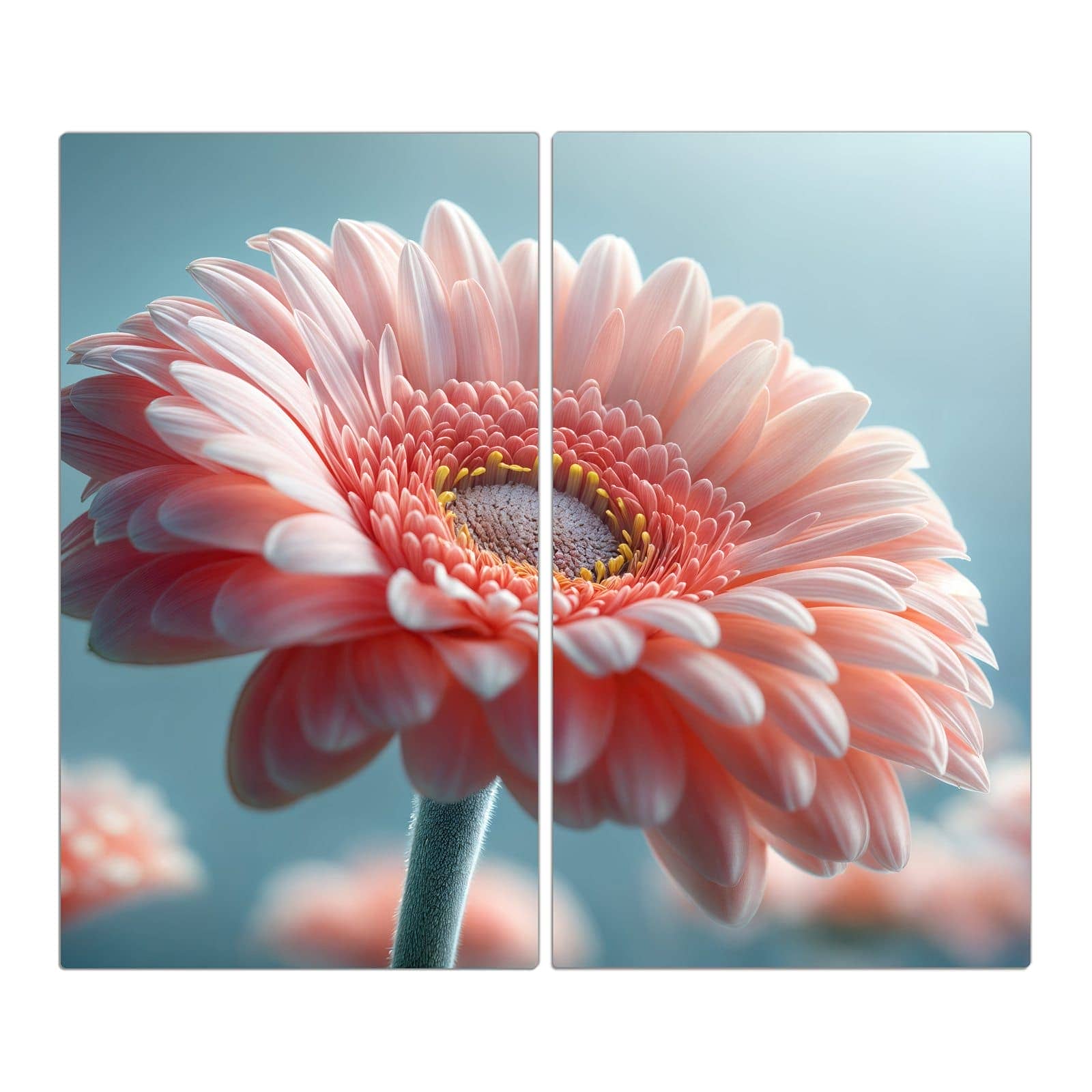 2-teilige Herdabdeckung aus Glas mit Warme Blumenpracht-Motiv in der Frontansicht