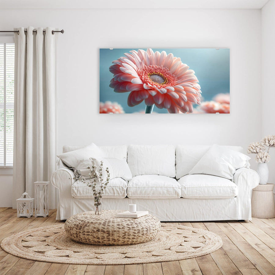 Maße Wandbild - Rosa Gerbera - Querformat