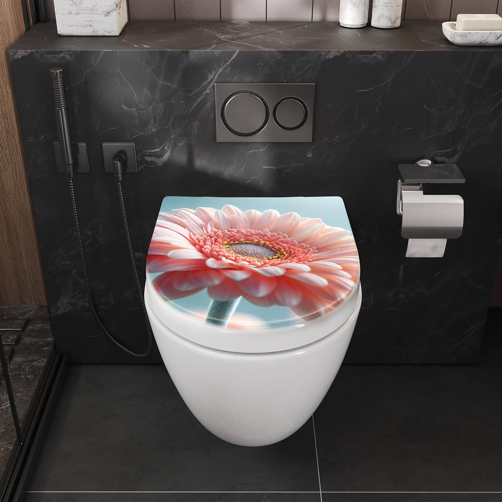 WC-Sitz mit Absenkautomatik Warme Blumenpracht