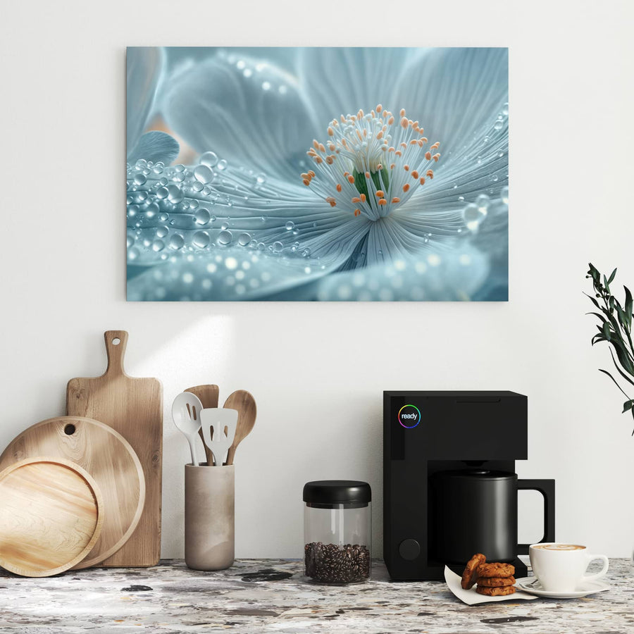 Maße Metall Magnettafel - Eisblaue Blüte