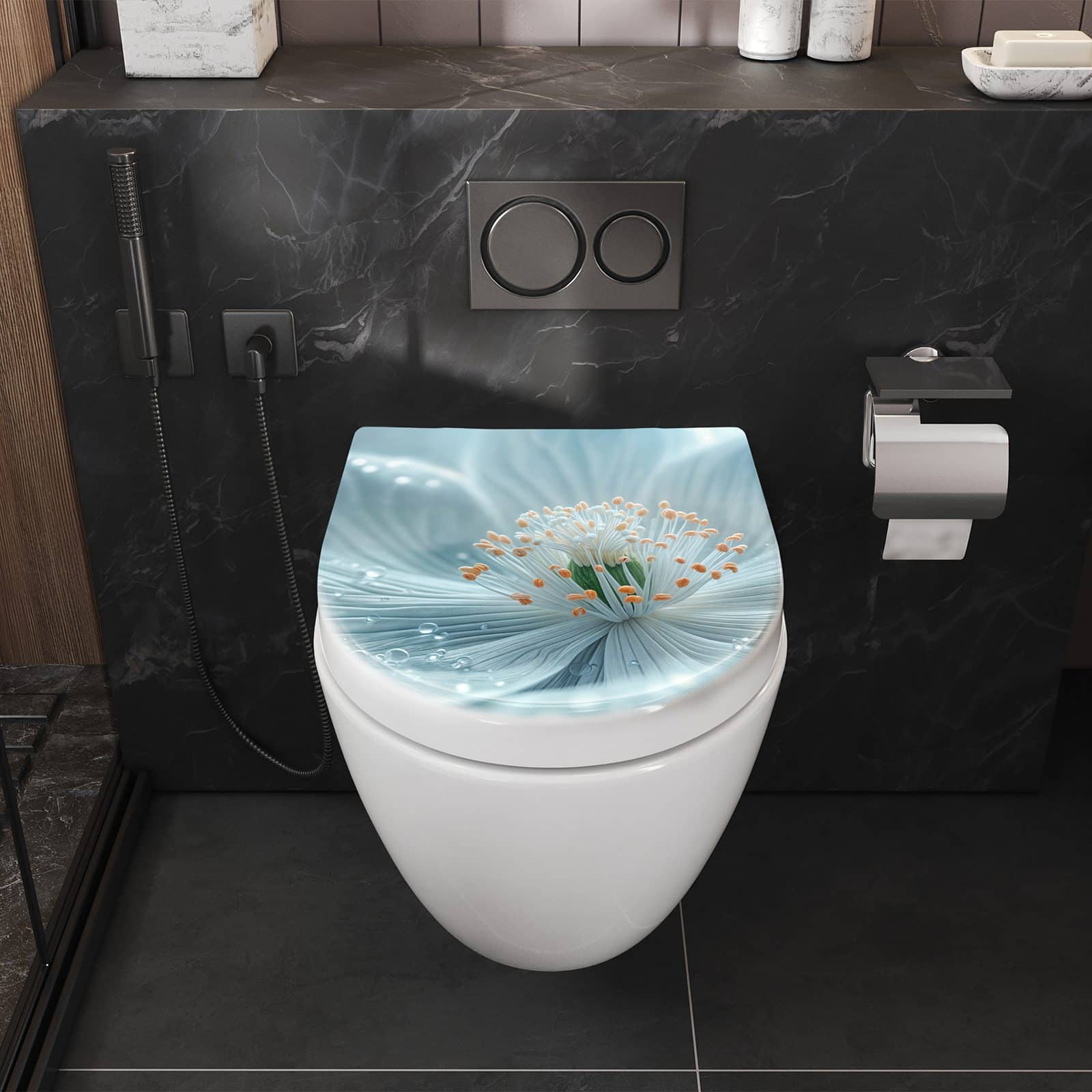 WC-Sitz mit Absenkautomatik Verträumte Blumenpracht
