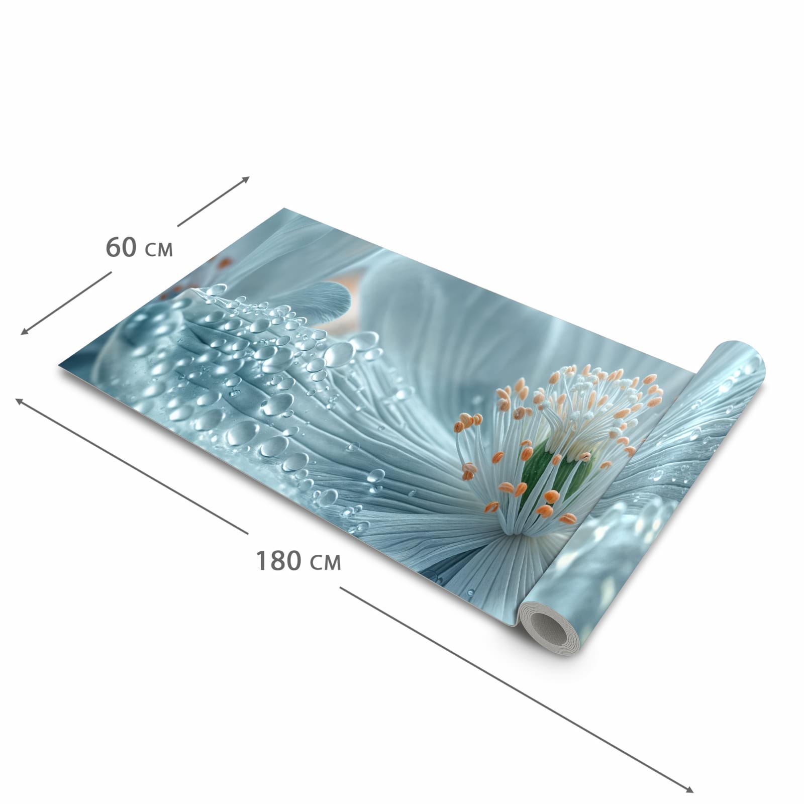 Waschbarer rutschfester Küchenläufer mit Motiv Verträumte Blumenpracht in der Größe 60x180 cm