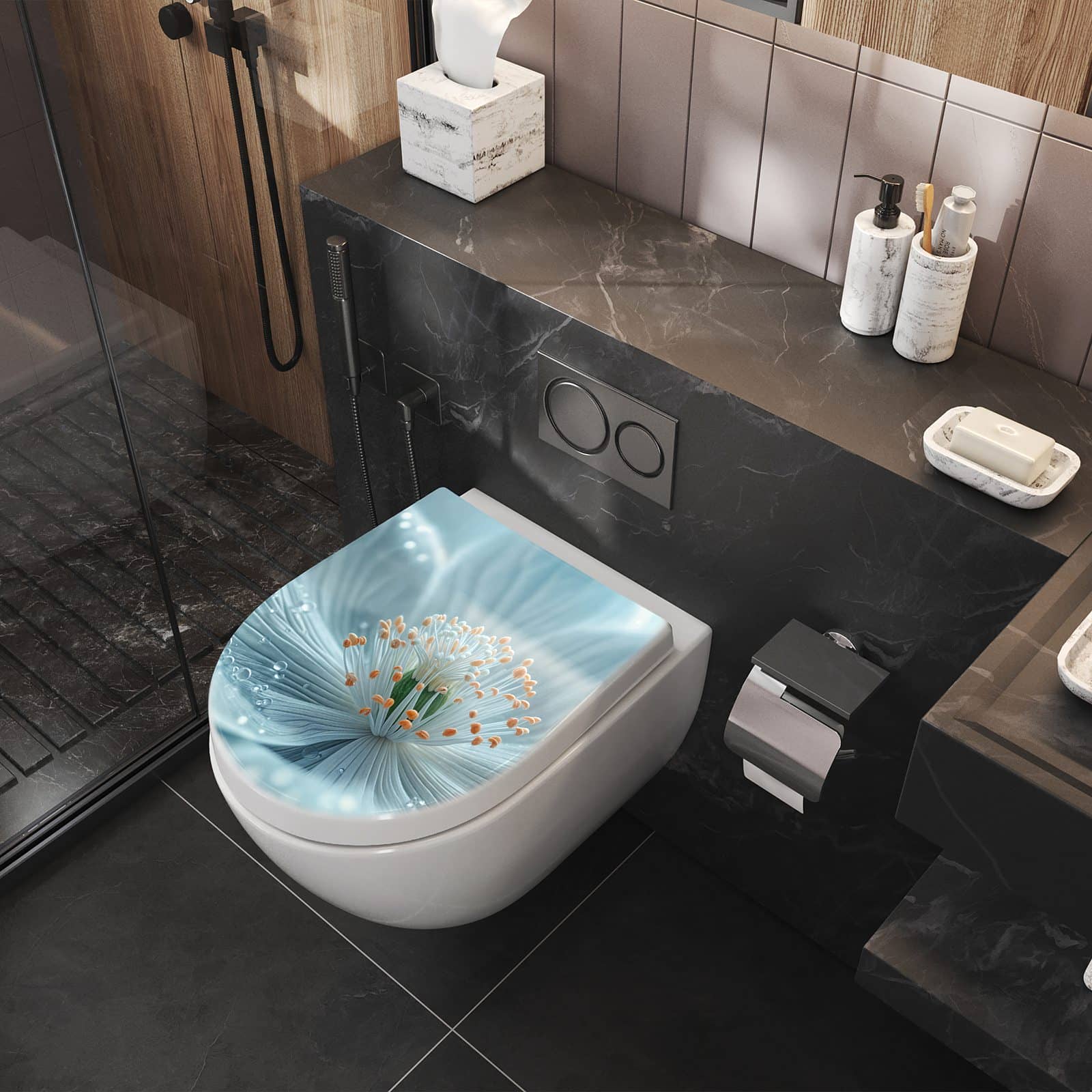 WC-Sitz mit Absenkautomatik Verträumte Blumenpracht